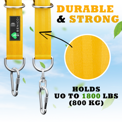 Safe Tree Swing Hanging Kit (Set of 2) - 10ft Long Straps with Two Alloy Carabiners and 2000 Lb Breaking Strength - Easy & Fast Installation for All